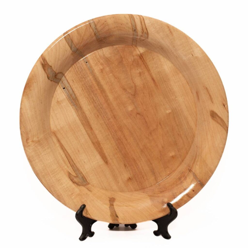 Round Wooden Plate with a Natural Light Finish