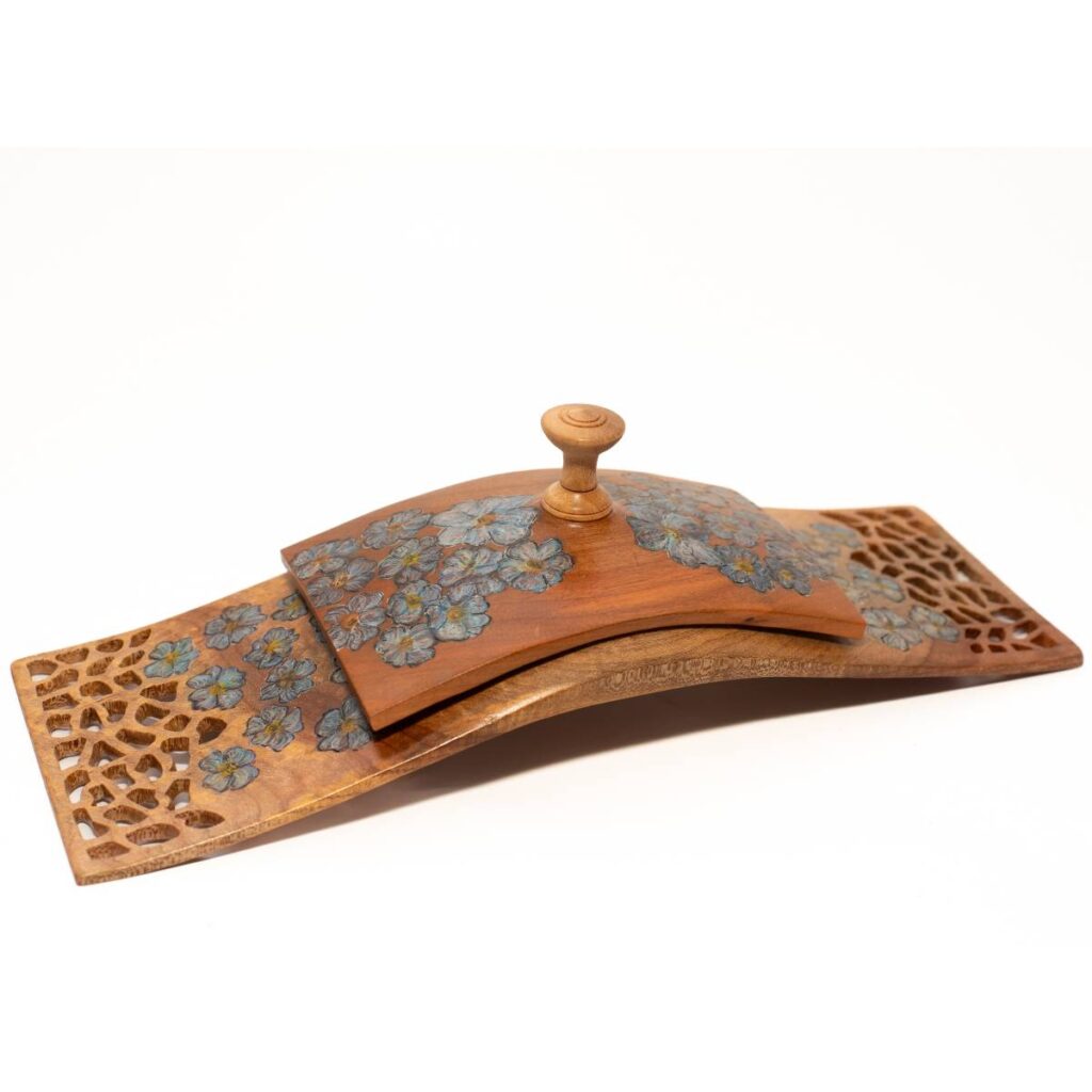 Rectangular Wooden Box with a Curved Lid