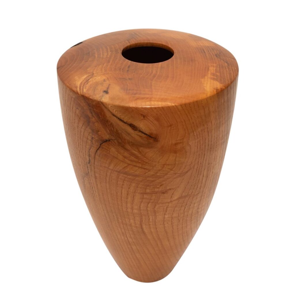 Tall Polished Wooden Vessel