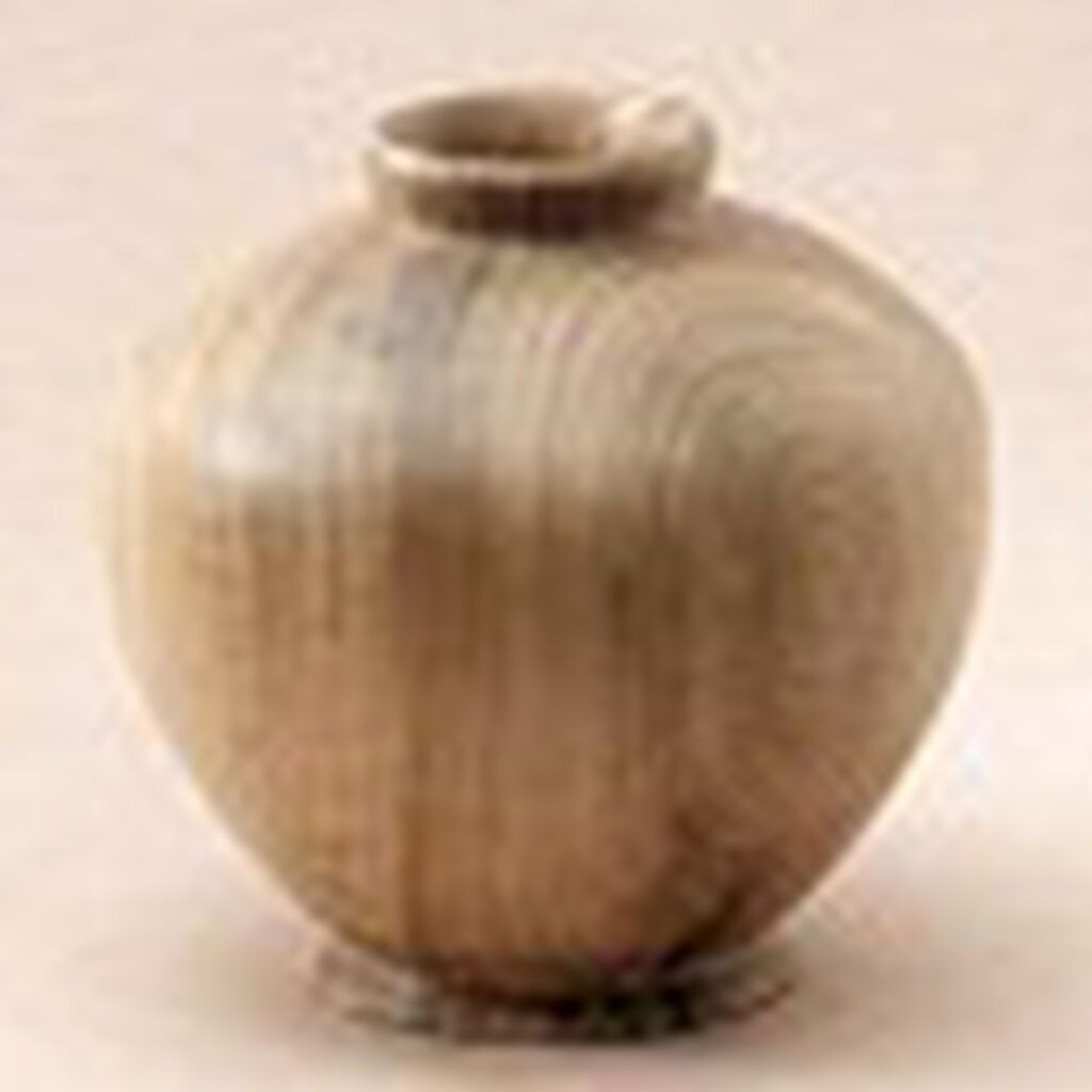 Round Wooden Vase with Smooth Finish and Narrow Opening
