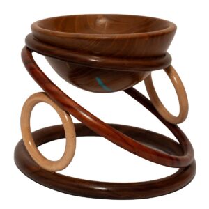 Maple bowl in walnut in walnut ring cradle